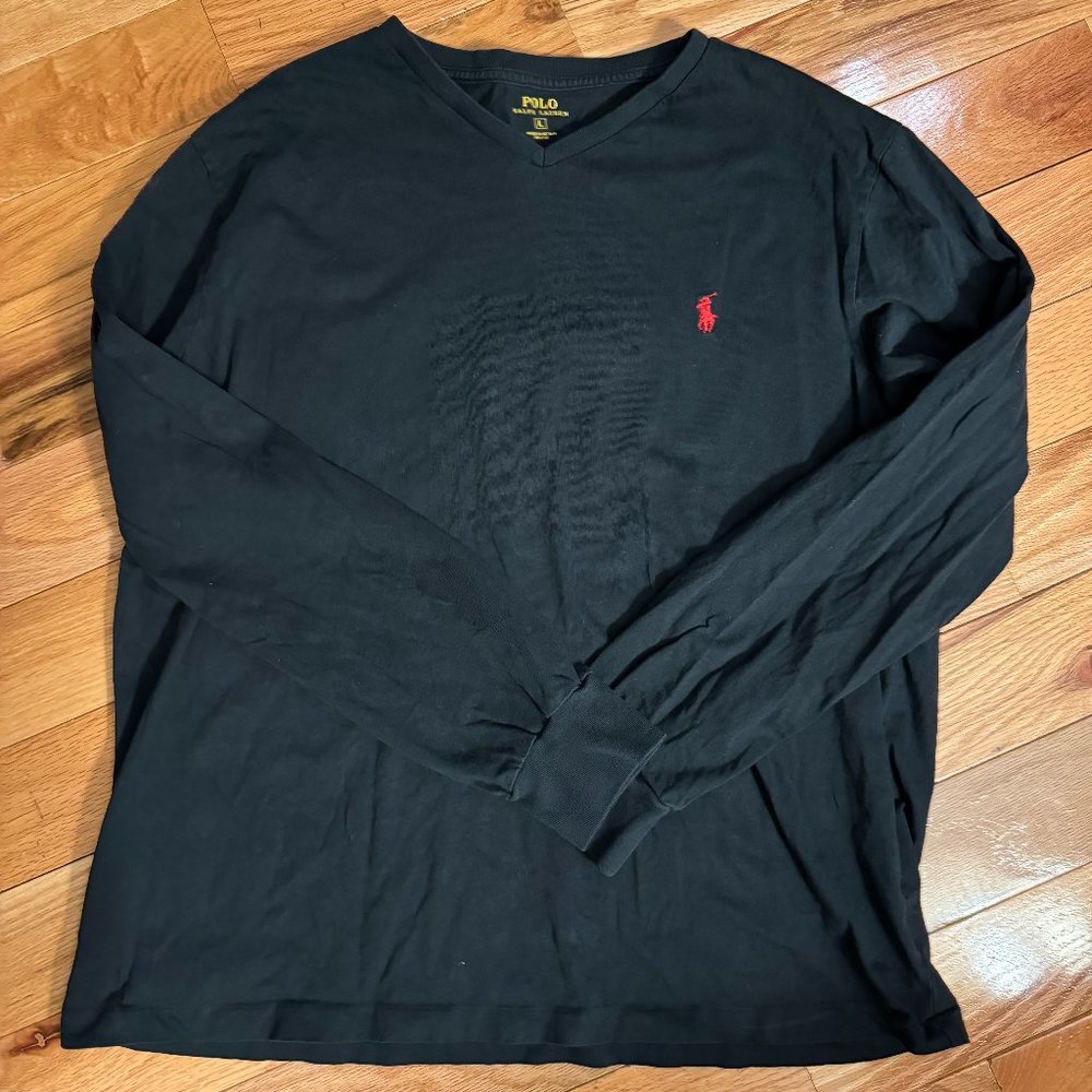 Men's Polo Ralph Lauren Long Sleeve V Neck (Large)